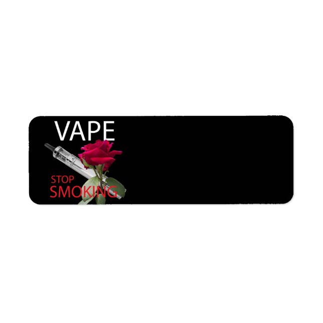 Vape. Stoppa att röka Returadress Etikett (Framsidan)