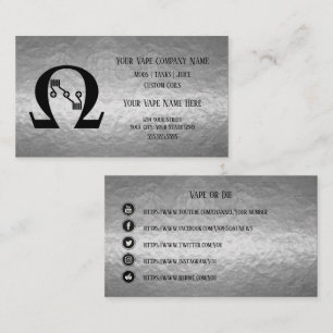 VAPE Sub Ohm Silver Business Social Media Visitkort