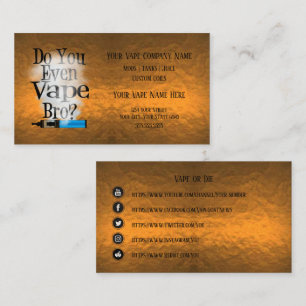 VAPE   Vape Bro Copper Business Social Media Visitkort
