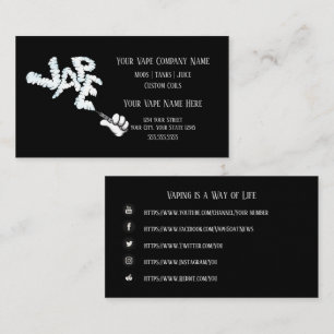 VAPE VAPE Cloud Business med Social Media Visitkort