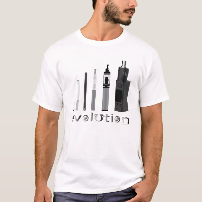 Vape | Vape-utvecklingen i Grått från VapeGoat™ Tee Shirt (Framsida)