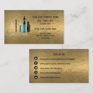 VAPE   Vapolution Guld Business Social Media Visitkort