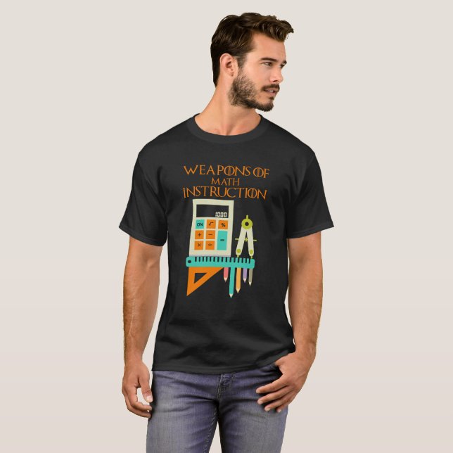 Vapen av T-tröja för lärare för MathanvisningsMath Tee (Hel framsida)