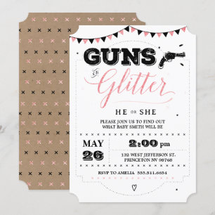 Vapen eller inbjudan till Glitter Gender Reveal