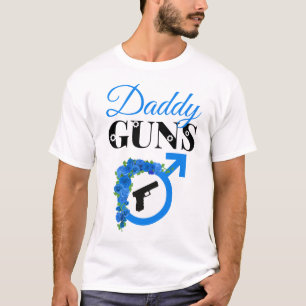 Vapen eller Ro Gender Reveal Baby Shower Pappa Gun T Shirt
