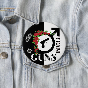 Vapen eller Ro Gender Reveal Baby Shower Team GUN Knapp