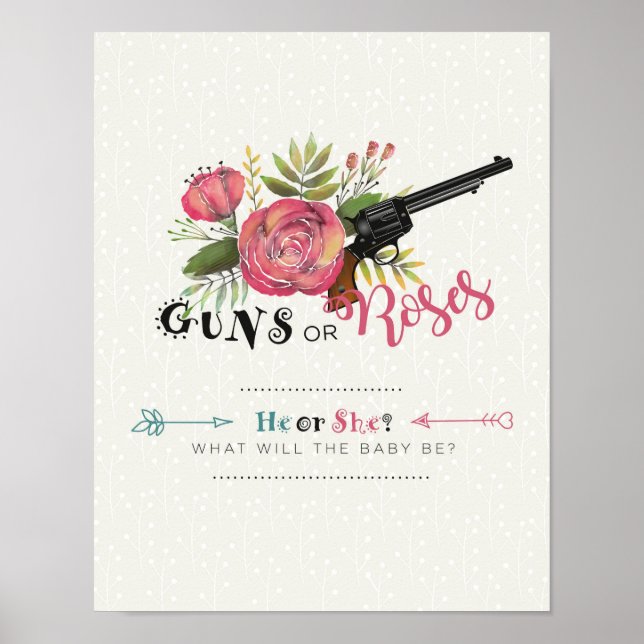 Vapen eller Ro Gender Reveal Party Poster (Framsidan)