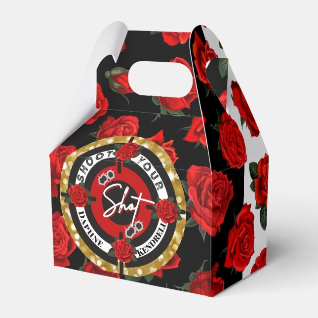 Vapen eller Ro Gender Reveal|| Skjut upp ditt skot Presentaskar (Framsidan Sidan)