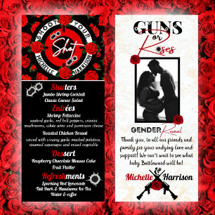 Vapen eller Ro Red & Black Gender Reveal Photo Men Meny