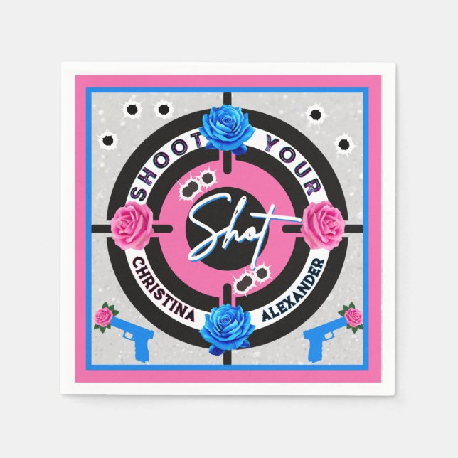 Vapen eller Ro Rosa & Blue | Gender-visning Pappersservett (Framsidan)