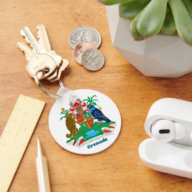 Vapen för Grenada Enkel Färgrik Formell Nyckelring (Skrivbord)