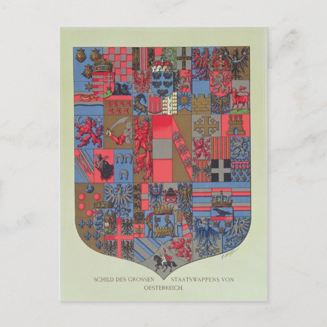 Vapen för Österrike-Ungerns imperium Vykort (Framsida)