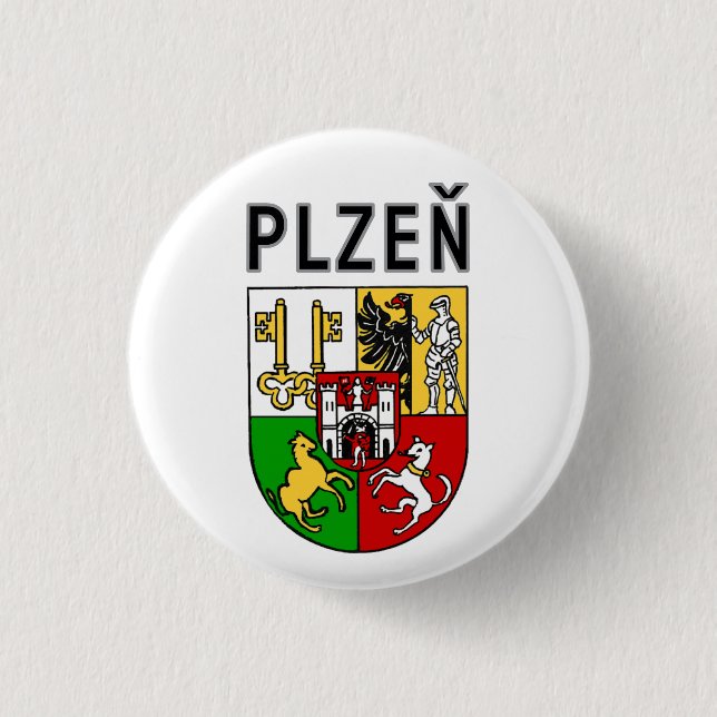Vapen för Plzeň, Tjeckien Knapp (Framsida)