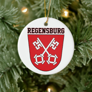 Vapen för Regensburg, Tyskland Julgransprydnad Keramik
