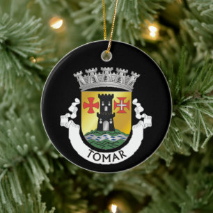 Vapen för Tomar, PORTUGAL Julgransprydnad Keramik