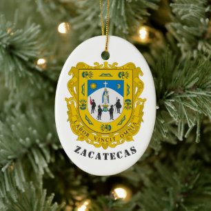 Vapen för Zacatecas, Mexiko Julgransprydnad Keramik
