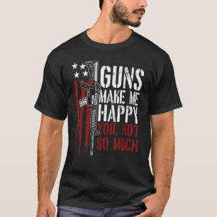 Vapen gör mig till Lycklig Amerikanska Flagga Gun T Shirt