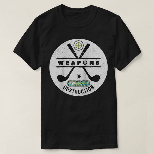 Vapen med grusdestruktion Funny Golf Player Gif T Shirt (Design framsida)