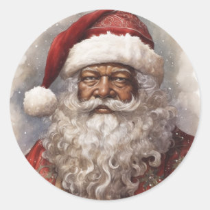 Vapen och Cheer: Svart jultomten Joy Runt Klistermärke