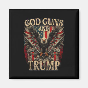 Vapen och trump 2:a ändringen Flagga Eagle America Magnet