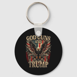 Vapen och trump 2:a ändringen Flagga Eagle America Nyckelring