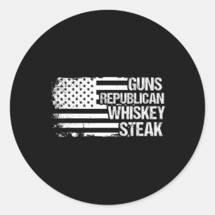 Vapen Republikansk Whiskey Biff USA  Runt Klistermärke