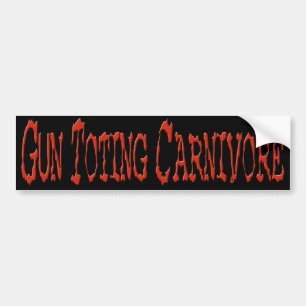 Vapen som bär på den röda Carnivorebildekalet Bildekal