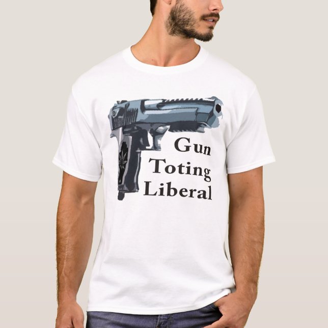 Vapen som bär på liberal person t shirt (Framsida)