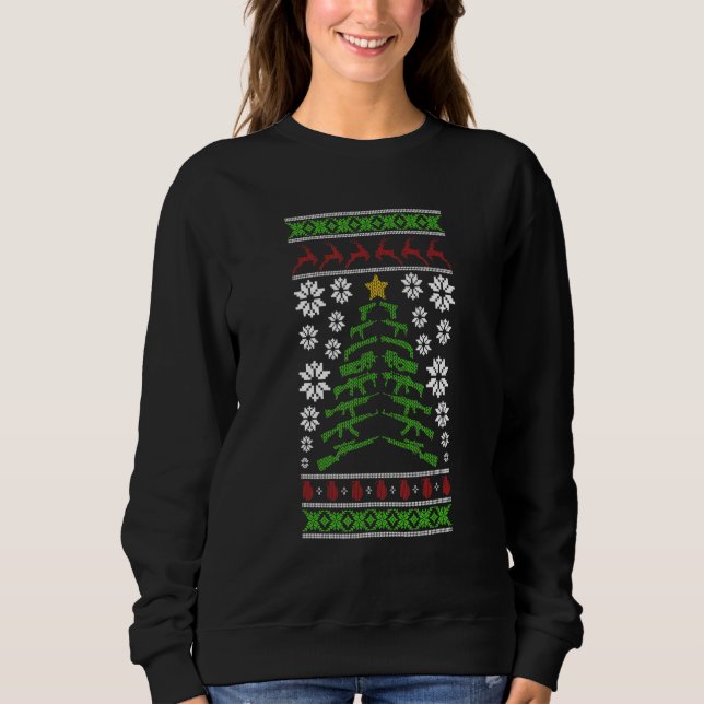 Vapen Ugly jul Sweater Milin Gun Höger 2:a T Shirt (Framsida)