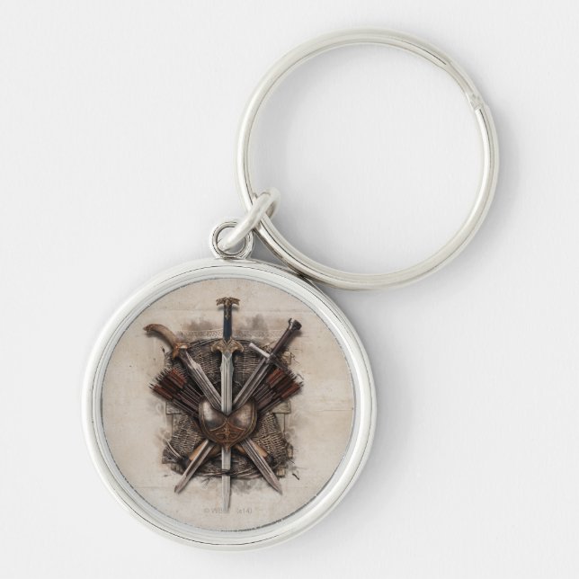 Vapenarmén i Manar Rund Silverfärgad Nyckelring (Framsidan)