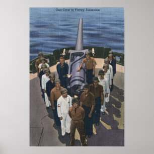 Vapenbesättning i segerbildande - US-marin Poster
