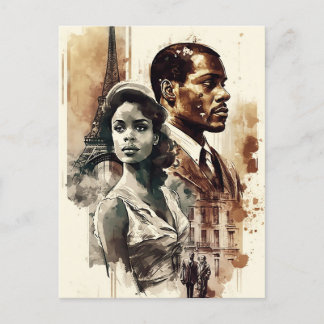 Vapenkort från 1950-talet, afrikanskt par vykort