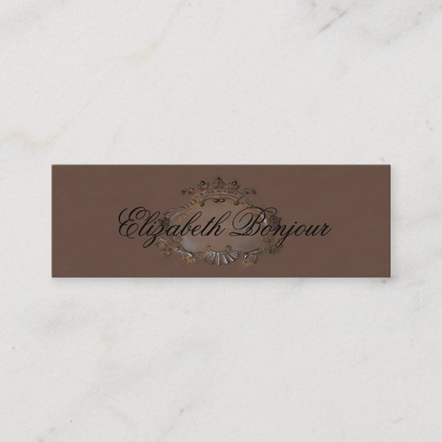 Vapensköld ~ Affärskort / Emblem Royal Krona Slim Mini Visitkort (Framsida)