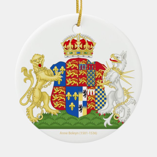 Vapensköld Anne Boleyn Julgransprydnad Keramik (Framsidan)