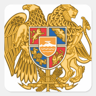 Vapensköld av Armenien - armenisk Emblem Fyrkantigt Klistermärke
