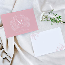 Vapensköld av Blommigt för  Rosa med klassiskt pul Anteckningskort