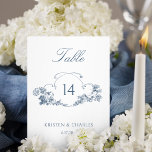 Vapensköld av Blommigten elegant blå Fransk Bordsnummer<br><div class="desc">Eleganten är en vapensköld för dammig blå blommigt som är anpassad från den klassiska Fransken från 1800-talet och som går in i fält för personanpassning.</div>