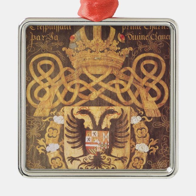 Vapensköld av Charles V av det 23rd kapitlet Julgransprydnad Metall (Framsidan)