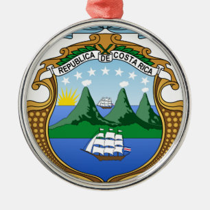 Vapensköld av Costa Rica - Escudo de Costa Rica Julgransprydnad Metall