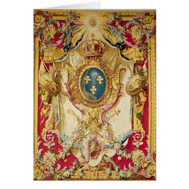 Vapensköld av den franska kungliga familjen hälsningskort (Framsidan)