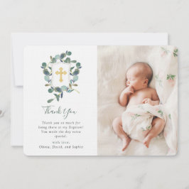 Vapensköld av eukalyptus | Vattenfärg och fotodoba Tack Kort