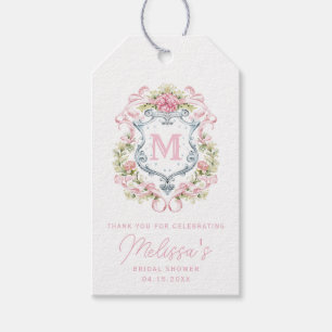 Vapensköld av farmtusenårig Blommigt, Monogram M Presentetikett