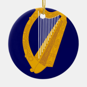 Vapensköld av Irland - irländsk Emblem Julgransprydnad Keramik