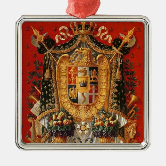 Vapensköld av italien, design för en tapestry julgransprydnad metall (Framsidan)