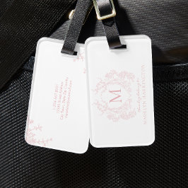 Vapensköld av klassisk  för  Rosa Blommigt Bagagebricka