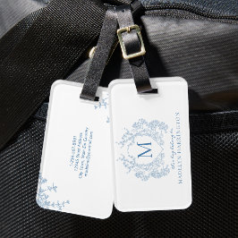 Vapensköld av klassisk Fransk, blå Blommigt Bagagebricka