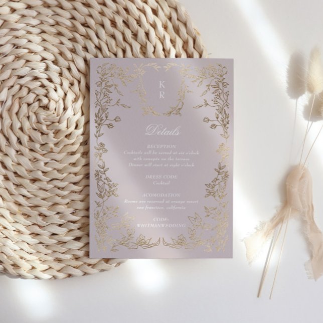 Vapensköld av klassiskt Elegant - monogram - bröll Tilläggskort (Skapare uppladdad)