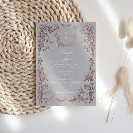 Vapensköld av klassiskt Elegant - monogram - bröll Tilläggskort