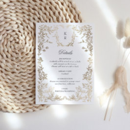 Vapensköld av klassiskt Elegant - monogram - bröll Tilläggskort