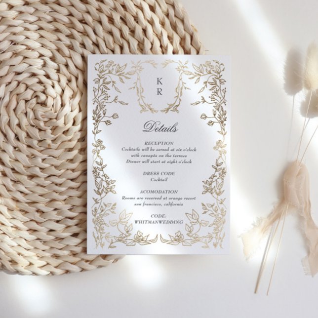 Vapensköld av klassiskt Elegant - monogram - bröll Tilläggskort (Skapare uppladdad)